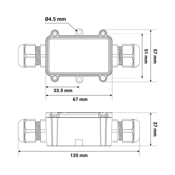 MIIDEX 7230 - BOITE DE DERIVATION ETANCHE 2 ENTRÉES IP68 – Image 4