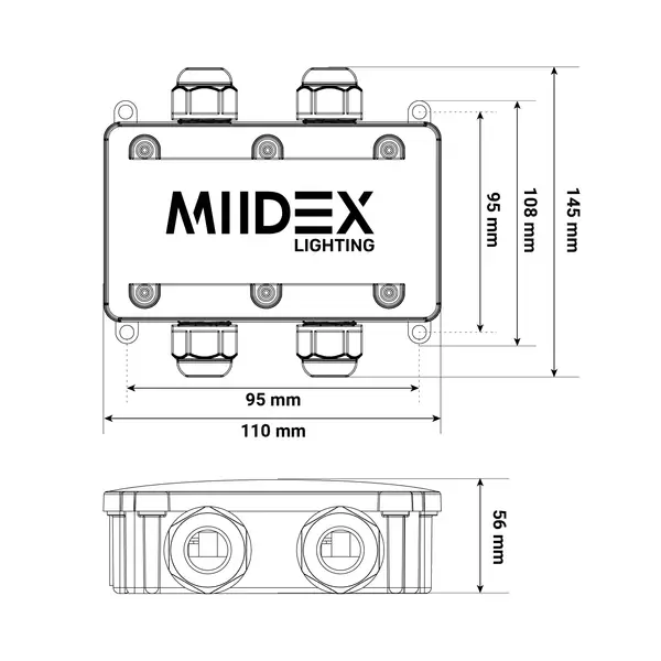 MIIDEX 7232 - BOITE DE DERIVATION ETANCHE 4 ENTRÉES IP68 – Image 8