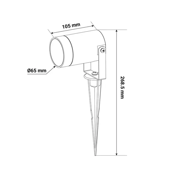 MIIDEX 70283 - LYS PROJECTEUR PIQUET SLIM 230V 1xGU10 IP65 - NOIR – Image 7